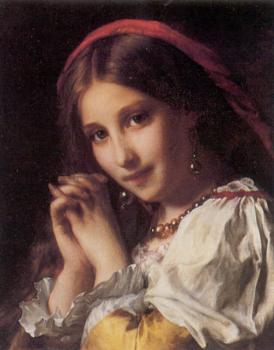 埃蒂安 阿道夫 皮奧特 Portrait of a Girl with Red Shawl 埃蒂安 阿道夫 皮奧特 Portrait of a Girl with Red Shawl